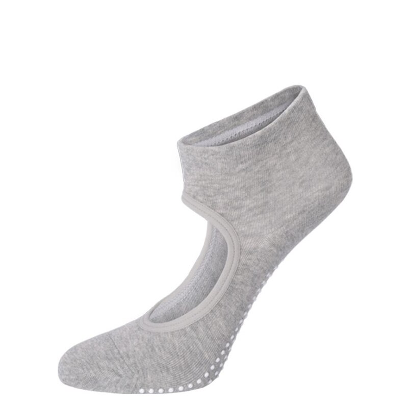 Calcetines antideslizantes de pilates para mujer, transpirables, para yoga, tobilleros para Ballet, baile, gimnasio y fitness: Gris