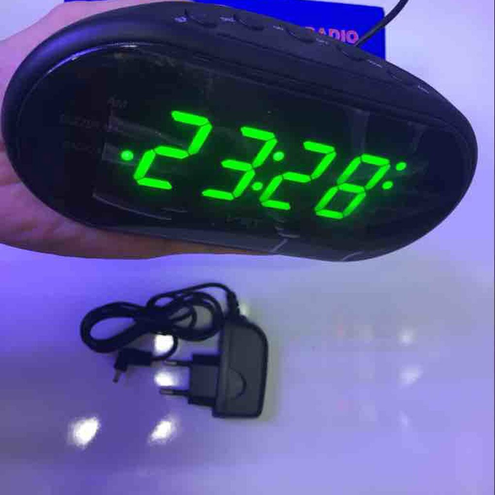AM/FM LED Clock Electronic Desktop Alarm Clock Digital Table Radio Home Office Supplies Snooze Function Alarm Clock