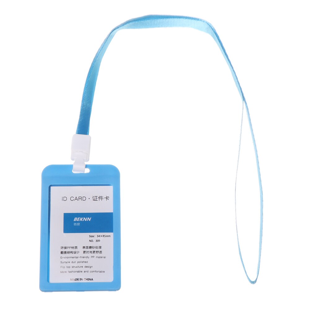 No Zipper Cheap Bank Credit Card Holders Bus ID Holders Identity Red Yellow Blue Badge with Retractable Reel: Plastic-light blue2
