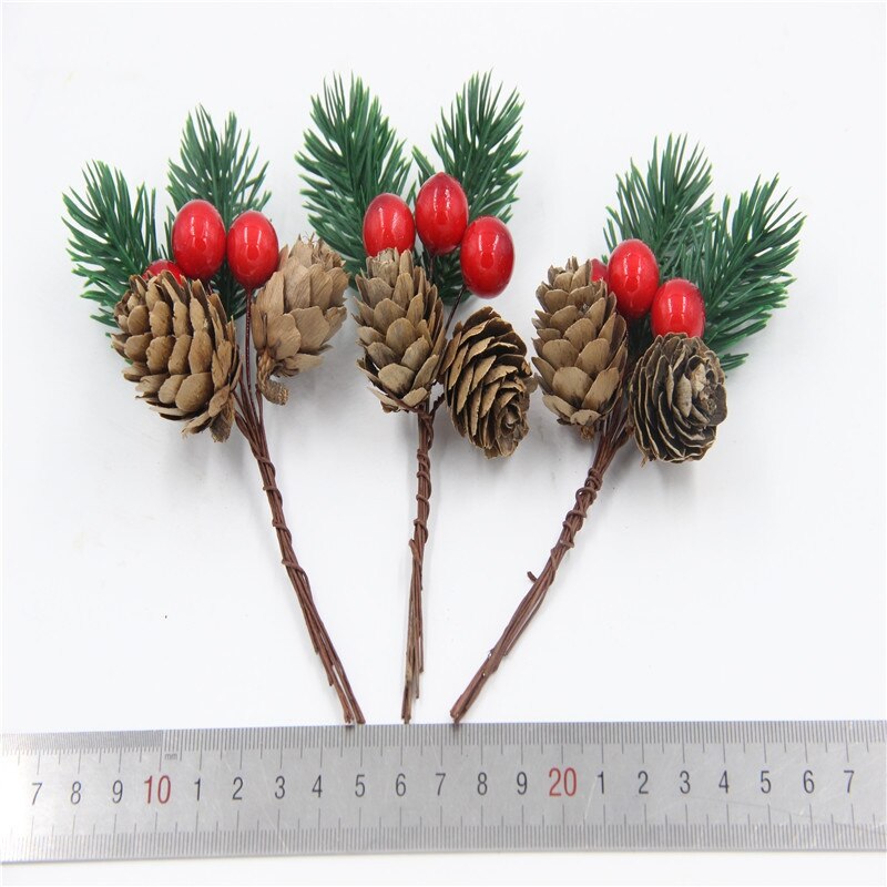 Weihnachts beeren Rote Stängel Immergrüne Kiefern zweige 8 Stück, Weihnachts pic