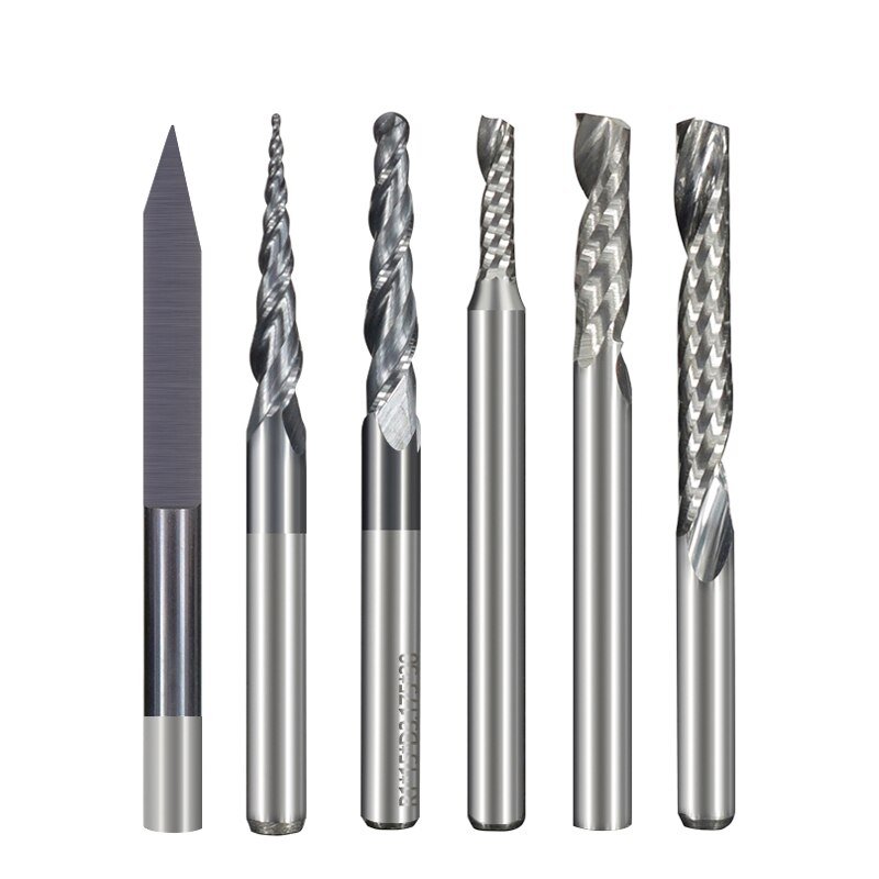 Jyrsin 10 kpl 3.175mm varsista umpikovametallia kaiverrusterät cnc jyrsinterät kovametallin jyrsintä kaivertamiseen