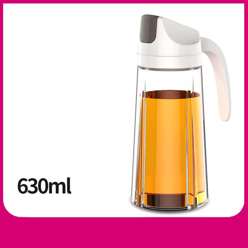 Glas olivenolie flaske premium eddike beholder køkken sojasovs flaske glas eddike opbevaring flaske madlavningsværktøj: 630ml hvide