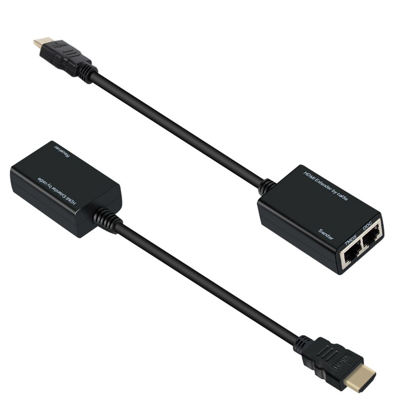 30m HDMI Extender Over RJ45 CAT5e CAT6 UTP LAN Ethernet Extender Repeater 1080P 3D to 100ft