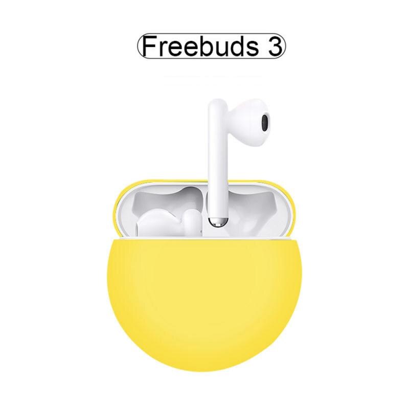 Funda protectora de auriculares para Huawei Freebuds 3 Bluetooth resistente al agua de silicona para Huawei: yellow