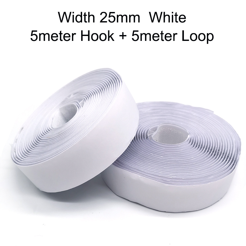 5 m/par de tiras de sujeción de cinta autoadhesiva de gancho y bucle, cinta adhesiva de bucle de gancho de tela de nailon entrelazado para manualidades DIY de 16-50mm: Plata antigua
