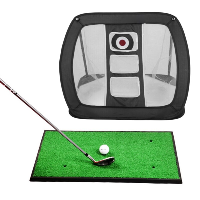Ship from US Golf Chipping Practice Net Golf Indoor Outdoor Chipping Pitching Cages Mats Practice Easy Net Golf Training Aids