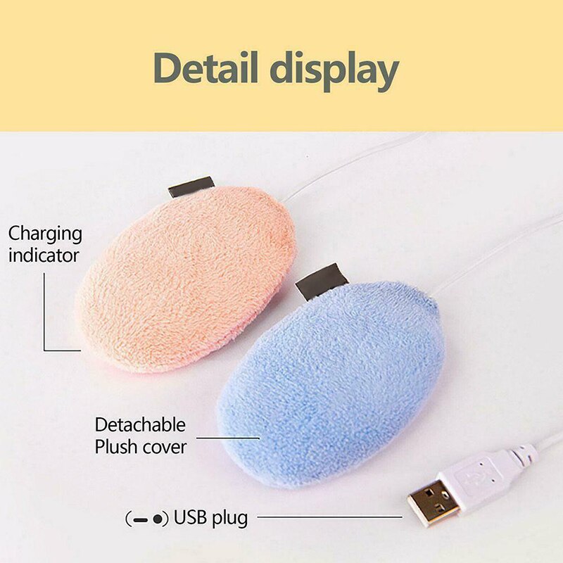 Hand Warmers USB Plug and Play Electric Heat Hands Warmer with/without Plush Cover UD88