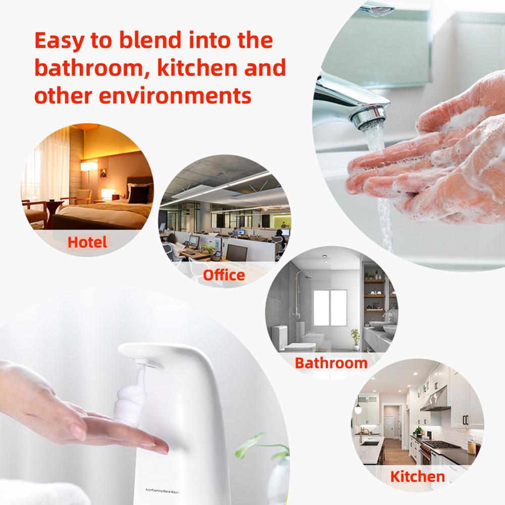 Automatic Touch Sensing Soap Liquid Machine Sensor Touchless Soap Dispenser Pink For Home Kitchen 250ML Bathroom Accessories