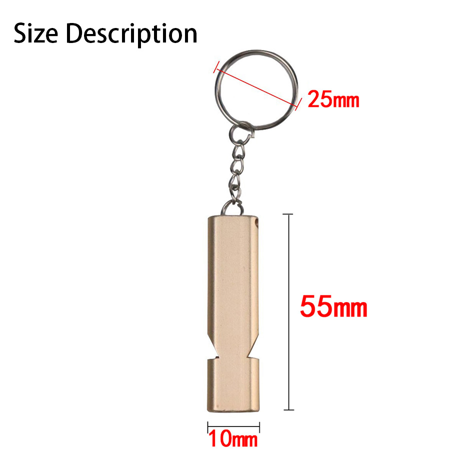 Silbato de supervivencia para fútbol al aire libre, alta Decibelio, portátil, plano, aleación de aluminio, doble frecuencia, herramientas de emergencia para la Naturaleza