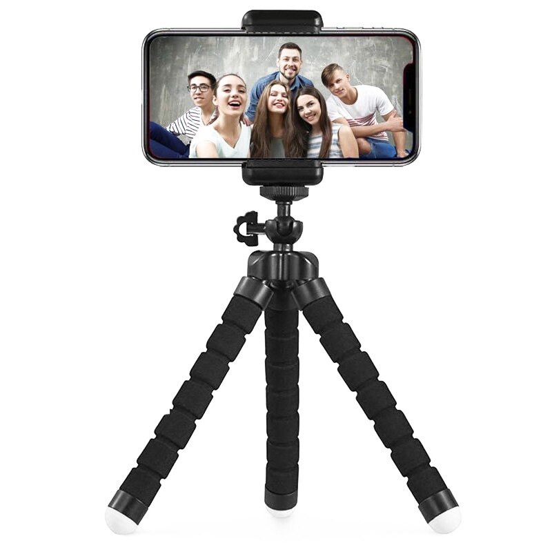 Tripé de telefone, suporte de câmera portátil e ajustável com controle remoto sem fio e clipe universal para iphone, telefone android, cam: Default Title