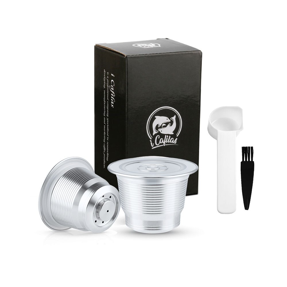 Icafilas Voor Nespresso Capsule Herbruikbare Espresso Staal Koffie Pod Filters Voor Mini C30 D30 &amp; Pixie Koffiezetapparaat: 2 capsule