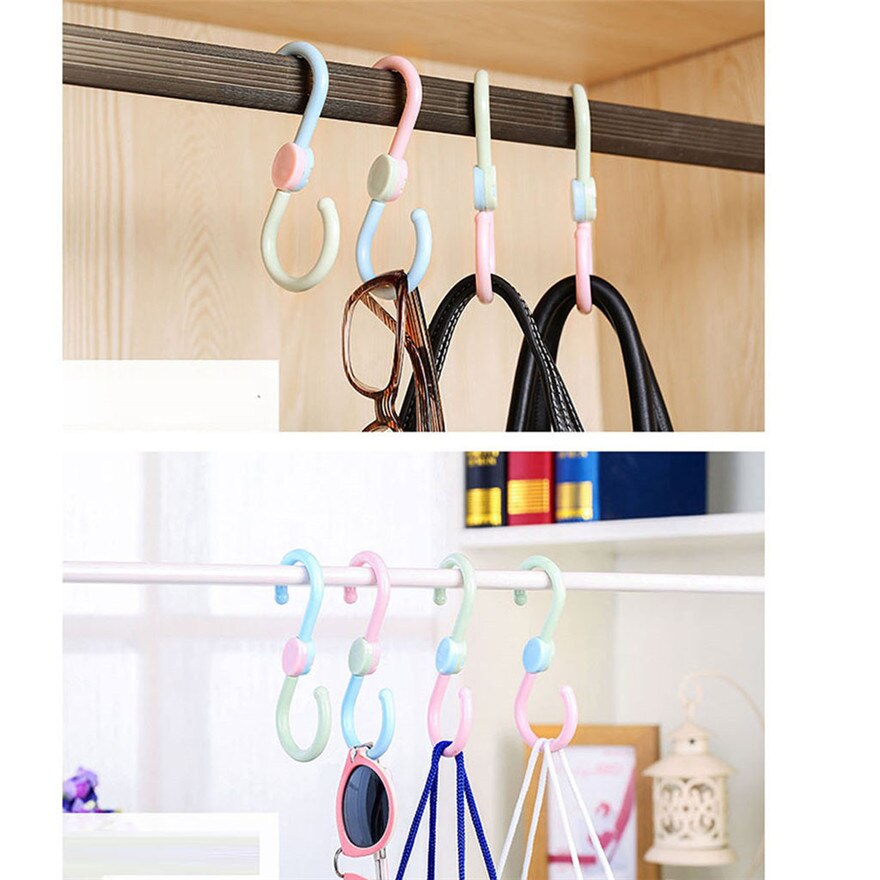 3 stks 360 graden draaibare Plastic Vorm Haken Draaibare Rack Schoenen Handdoek Zak Houder voor Thuis Levert #1221 A1 #