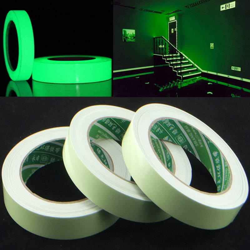 10M Luminous Warning High Brightness Light Strip Tape PVC Storage Tape Acrylic Fluorescent Tape Wall Stickers DIY 1pc