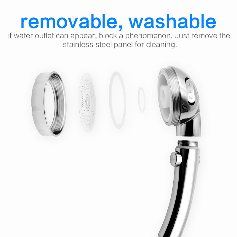 360 Degrees Rotating Shower Head Adjustable Water Saving Shower Head 3 Mode Shower Water Pressure Shower Head With Stop Button