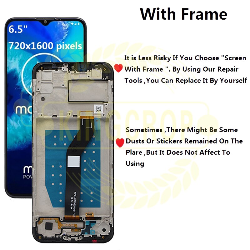 6.5 &#39;&#39;Original Voor Motorola Moto G8 Power Lite Lcd XT2055-2 Display Touch Screen Digitizer Voor Moto G8 Power Lite lcd Met Frame