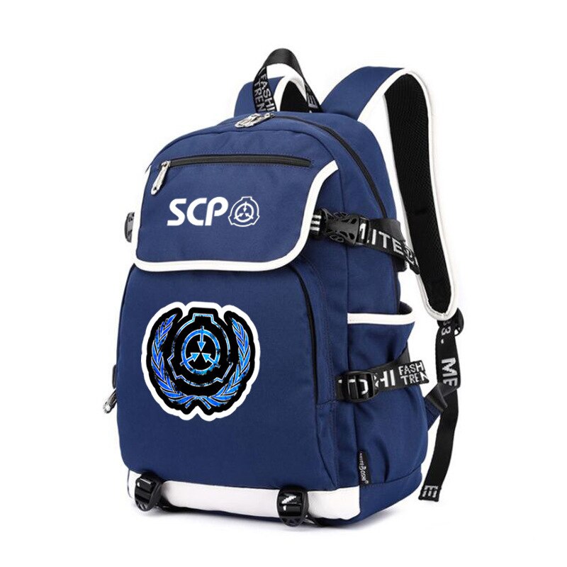 Special Containment Procedures Foundation SCP Backpack Unisex Laptop Shoulder Bags Teens Kids Travel Bags School Bag Bookbag: 3 Blue