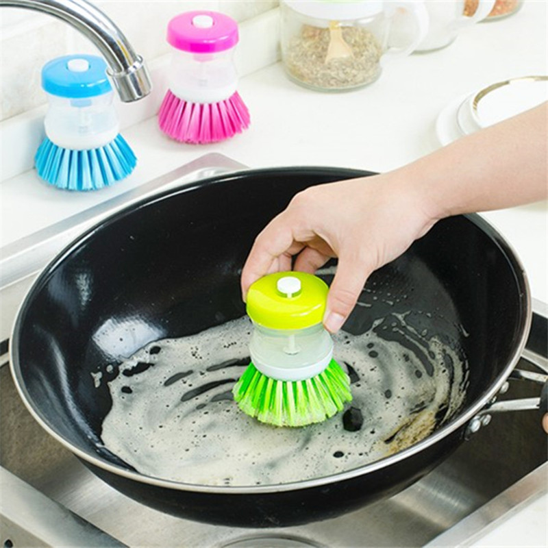 1 stk. tryk på den flydende rene børste til hjemmet køkken tilbehør frugtgrøntsagsbørste accesorios de cocina til køkkenudstyr. q