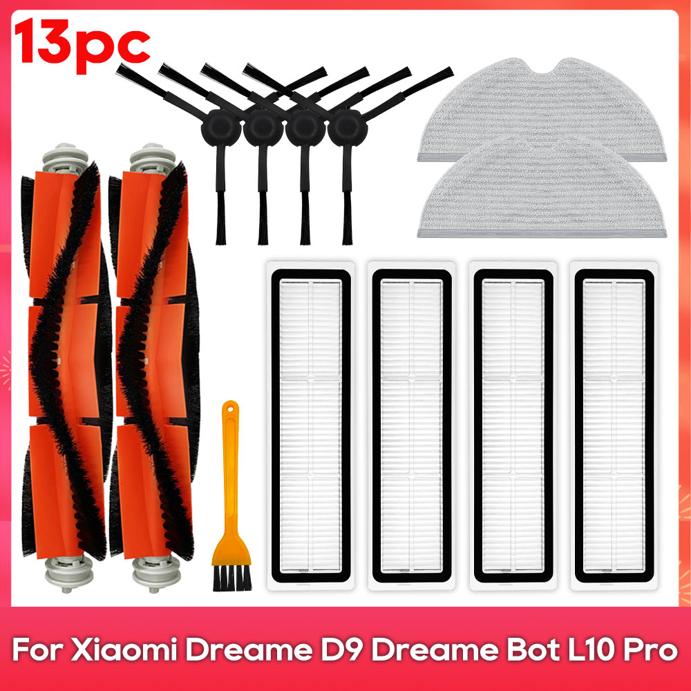 Compatible For ( Dreame D9, L10 Pro, Trouver Robot LDS Vacuum Finder ) Spare Parts Accessories Main Side Brush Mop Hepa Filter: Lavender