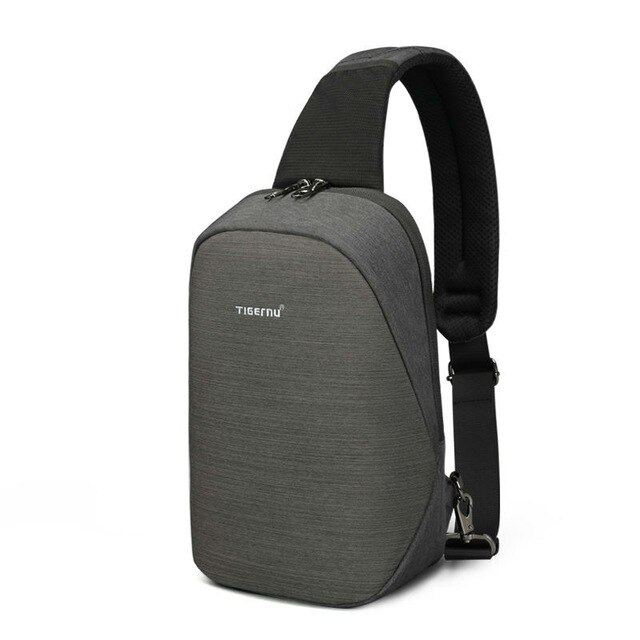 Tigernu-Bolso de hombro de para mujer, bandolera informal para chica, resistente al agua, a la de viaje, para IPad de 9,7": Black grey