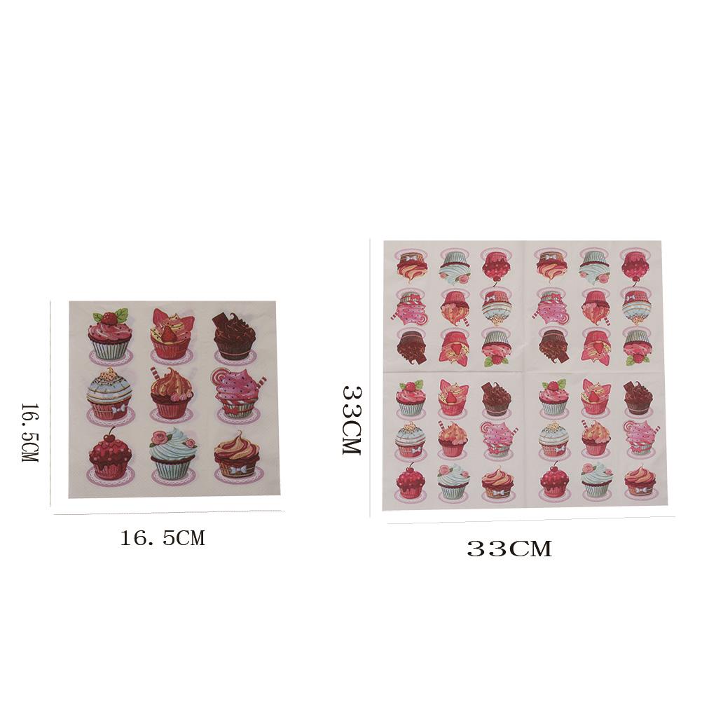 20 stk/pose kage papir serviet serviet decoupage ornamenter fødselsdag bryllup dekoration festartikler 33 x 33cm