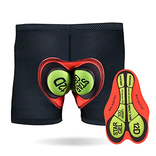 Fietsbroek Met Zachte Pad Unisex Fiets Comfortabel Ondergoed Silicagel Padded Fiets Korte Broek 6 Size Shorts: 12D / XL