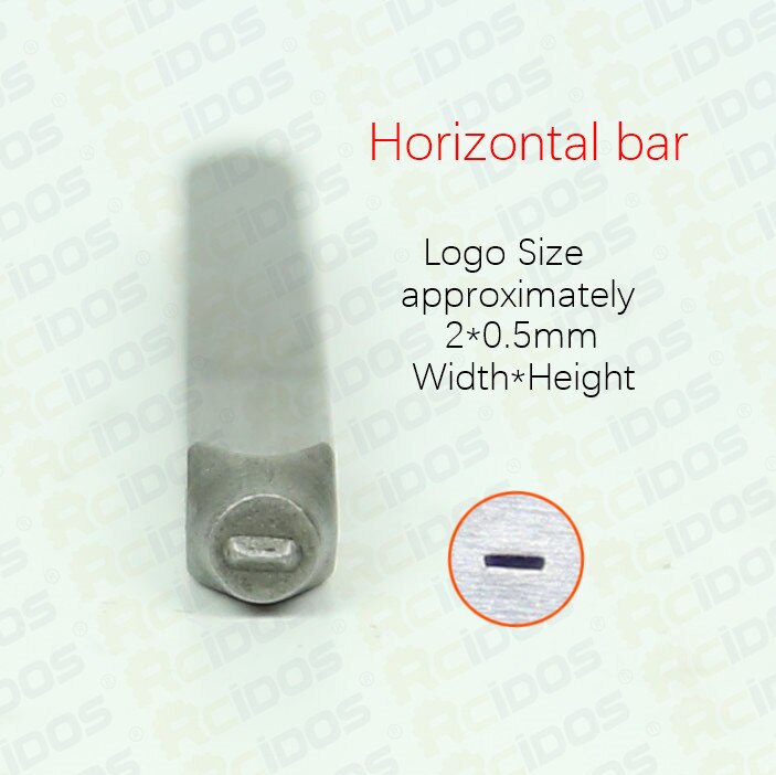 3Mm Dash/Asterisk/Plus-Minus/4Mm Slash Teken Symbolen Stalen Stempel Letters, metalen Sieraden Staal Woord Punch Stempel Seal: Horizontal bar 2mm