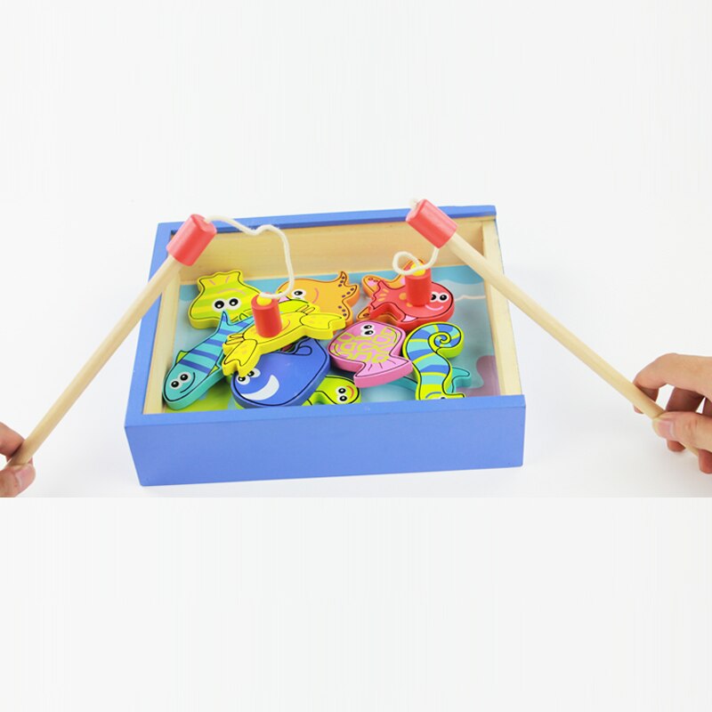Wooden Fishing Game Baby Wood Toys Fishes Set