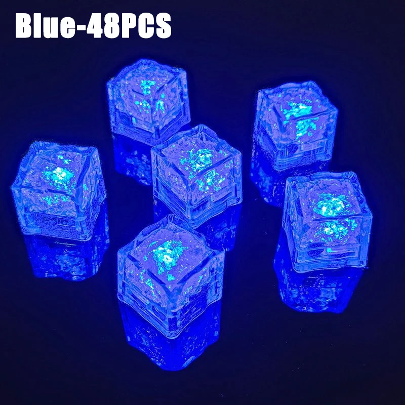 12–120 Stück wasserdichter LED-Eiswürfel, mehrfarbig, blinkend, leuchtet im Dunkeln, leuchtet für Bar, Club, Trinkparty, Weindekoration: Armee Grün