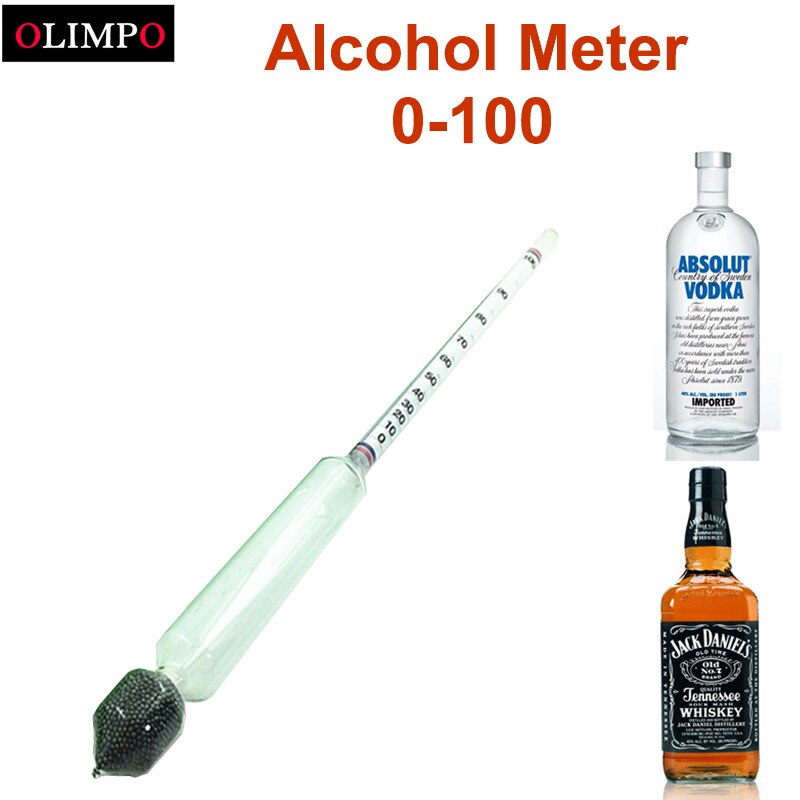 Commerci tutto'ingrosso 10 pz/lotto misuratore di alcol misuratore di alcol professionale misuratore di vino misuratore di concentrazione di alcol impostato 0-100