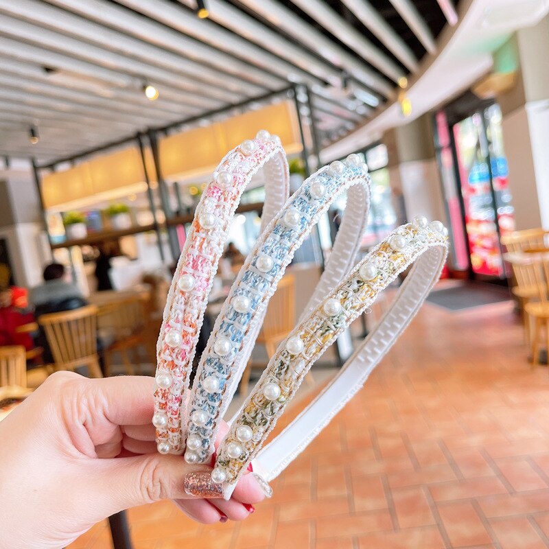 Zoete Parel Haarbanden Voor Meisjes Antislip Dunne Hoofdbanden Met Tanden Kinderen Hoofd Hoepel Dagelijks Crown Hoofddeksels Accessoires