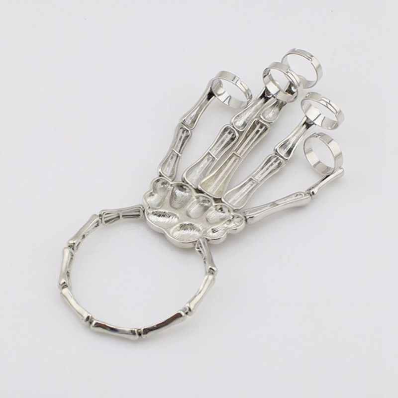 Punk Skull Skeleton Bracelets For Men Women Adjustable Couple Gothic Skull Bracelet Bangle On Hand