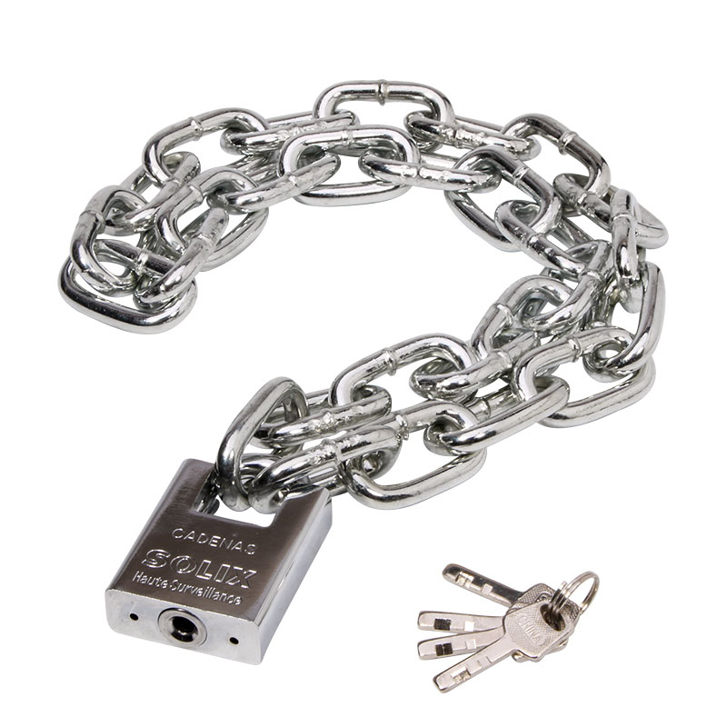 Cerradura de cadena antirrobo, candado de cadena de hierro antideslizante para puerta, triciclo, motocicleta, batería, candado de cadena para coche