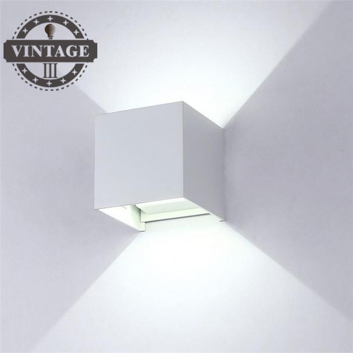 Vintageiii waterdichte 10w binnen- en buiten led wandlamp, moderne aluminium verstelbare opbouw kubus led tuin veranda verlichting