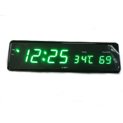 Praktische digitale led wandklok digitale klok met thermometer en hygrometer met 3 wekkers
