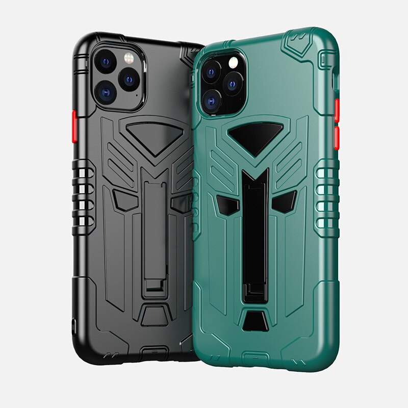 Geschikt Voor Apple Iphone 11 Pro Max 8 7 Plus Mobiele Telefoon Case Houder Beschermhoes Tpu + Pc Siliconen anti-Val Soft Shell