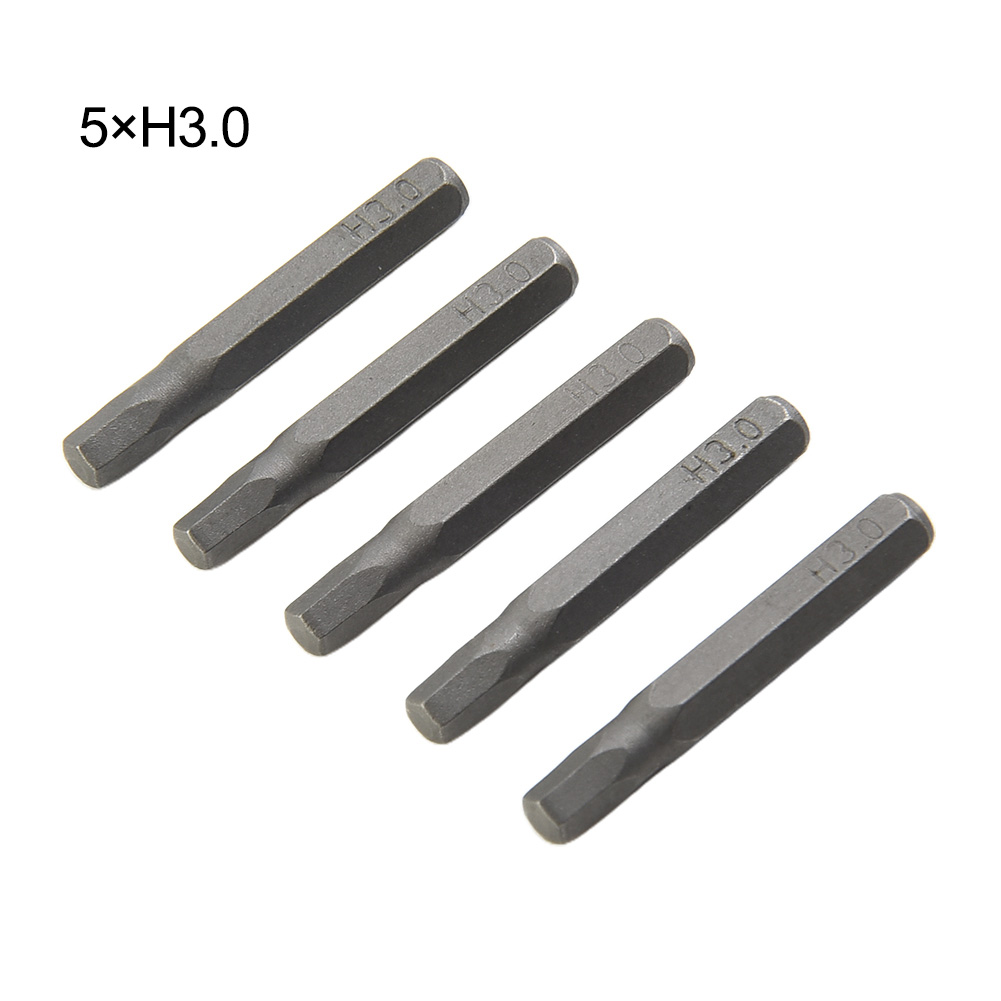 Embout de tournevis H4 × 28mm, petit embout de tournevis hexagonal H0.7 H0.9 H1.5 H3 H4 4mm, tige hexagonale, outil d'équipement de vis pour l'industrie du meuble 5 pièces