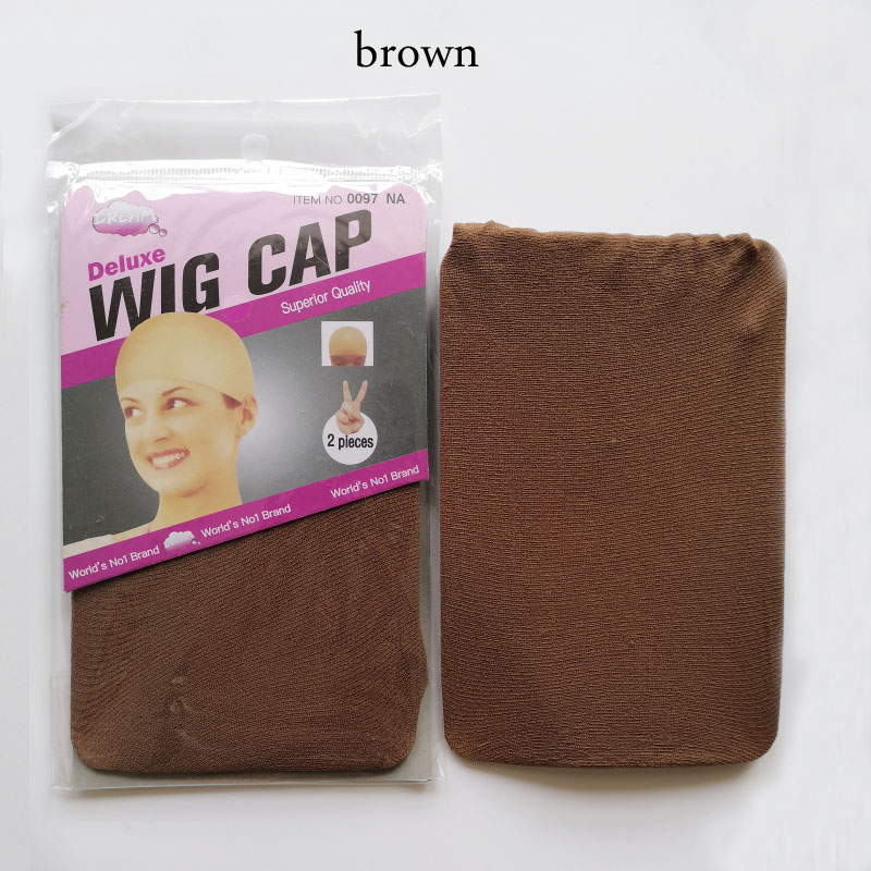 Gorro de malla elástica para peluca, malla tejida a la , color negro, marrón, Beige, malla para el pelo, 30 unidades (15 bolsas): brown 30pcs