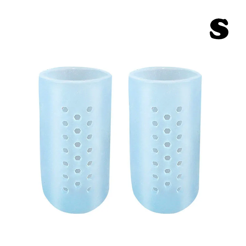 RHBJ Breathable Blue Silicone Toe Caps Anti-Friction Breathable Prevents Blisters Toe Caps Cover Foot Care Toe Protector: Light Grey