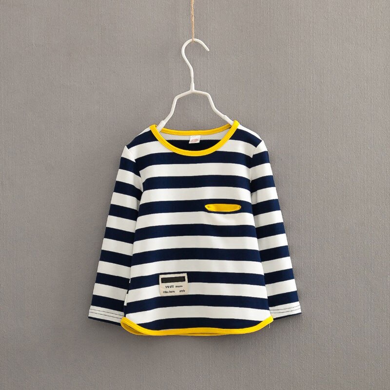 V-TREE Printemps automne bande garçons t shirt à manches longues t-shirts pour filles coton enfants garçon vêtements bébé chemise