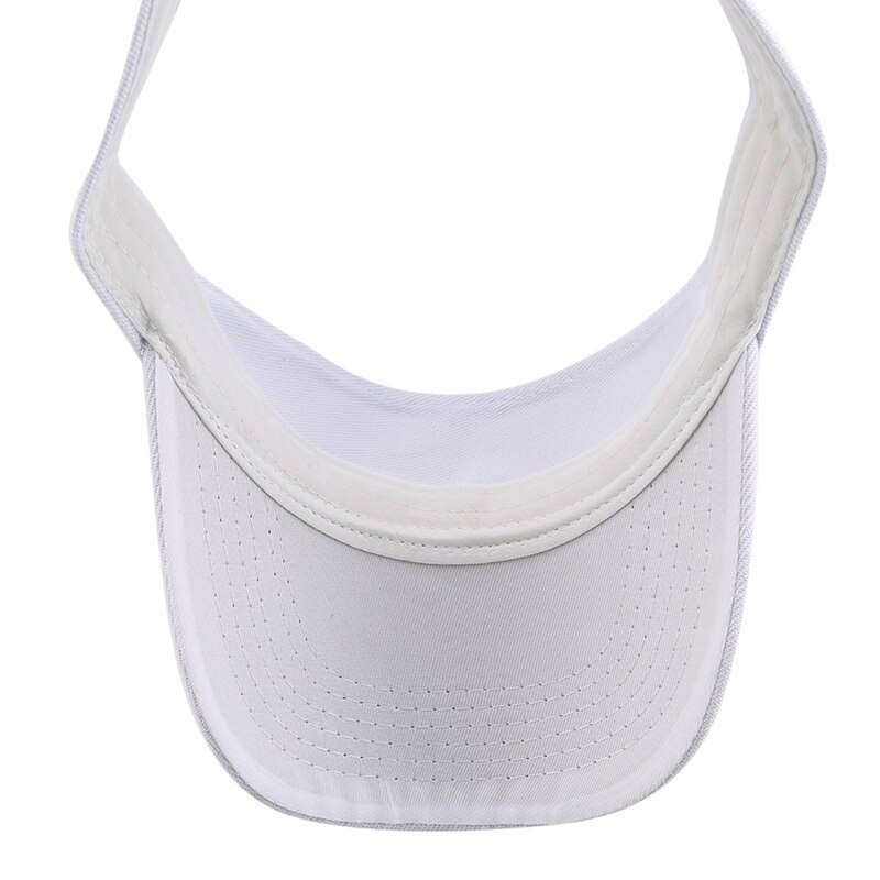 Tennis Caps Sun Sports Visor Hat For Men Women Running Beach Baseball Caps 6 Solid Color Golf Hats: White