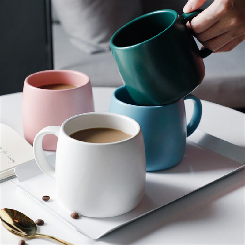 Nordic Koffie Mok Creatieve Keramische Ontbijt Thee Melk Cup Met Handvat Reizen Sap Mok Huishoudelijke Drinkbeker Novelty