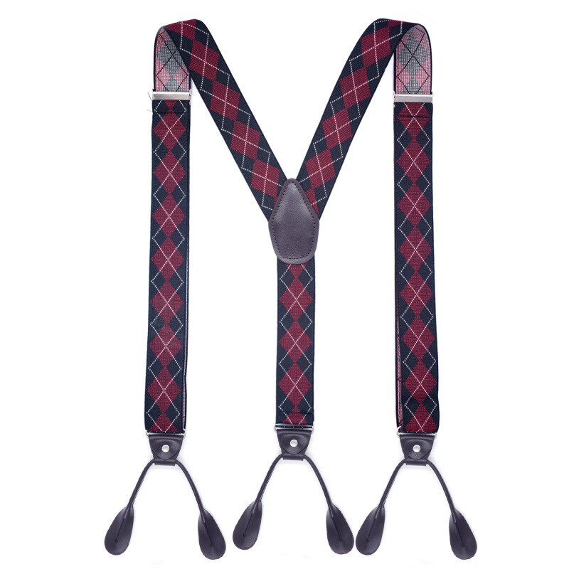 Bretelles Vintage en cuir pour hommes, avec bouton taillé, bout en Y, dos en Y, réglable, élastique, chemise et pantalon, bretelles, pour hommes: G