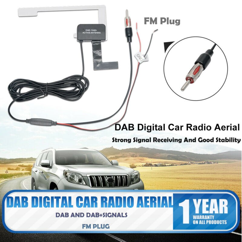 Antenna Radio DAB Digitale Per Auto Con Cavo Da 3m E Porta MCX - Ricevitore Aereo Da Vetro