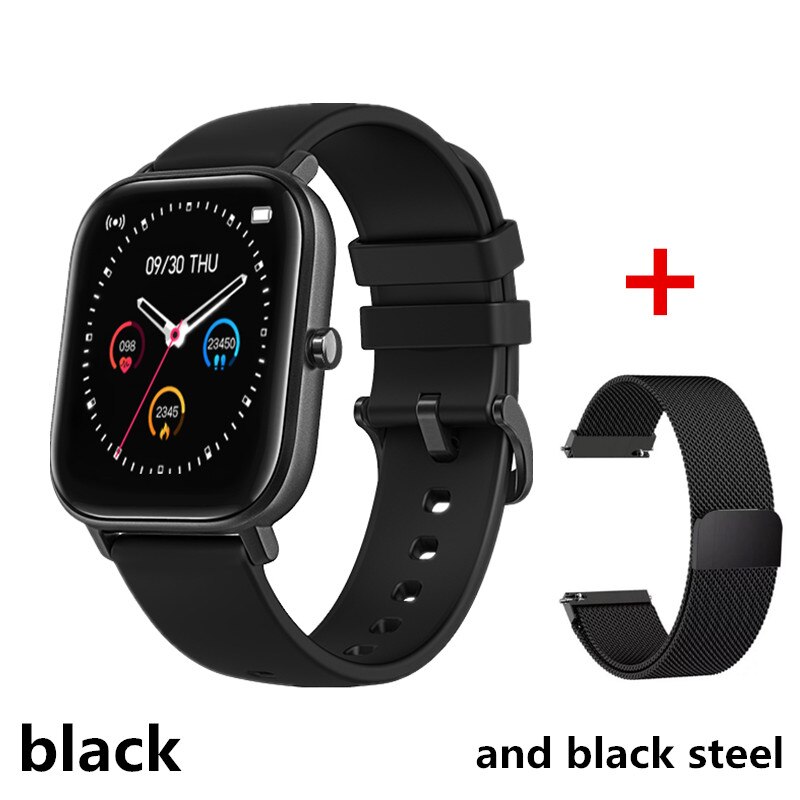 AMYNIKEER smart bracelet P8 smart watch heart rate monitoring bracelet fitness bracelet sleep blood pressure blood oxygen PK B58: blackandblacksteel