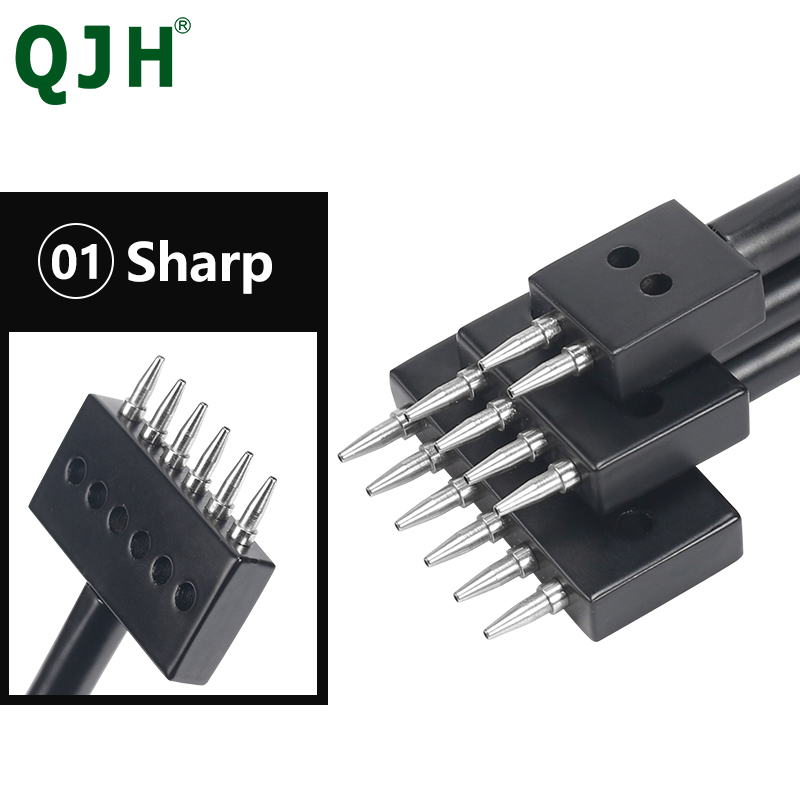 Leather Hole Punch Craft, Round Hole DIY Sewing Chisel Leather Working Tool, 4 5 6mm Spacing Leather Hole Punch, 2/4/6/Holes