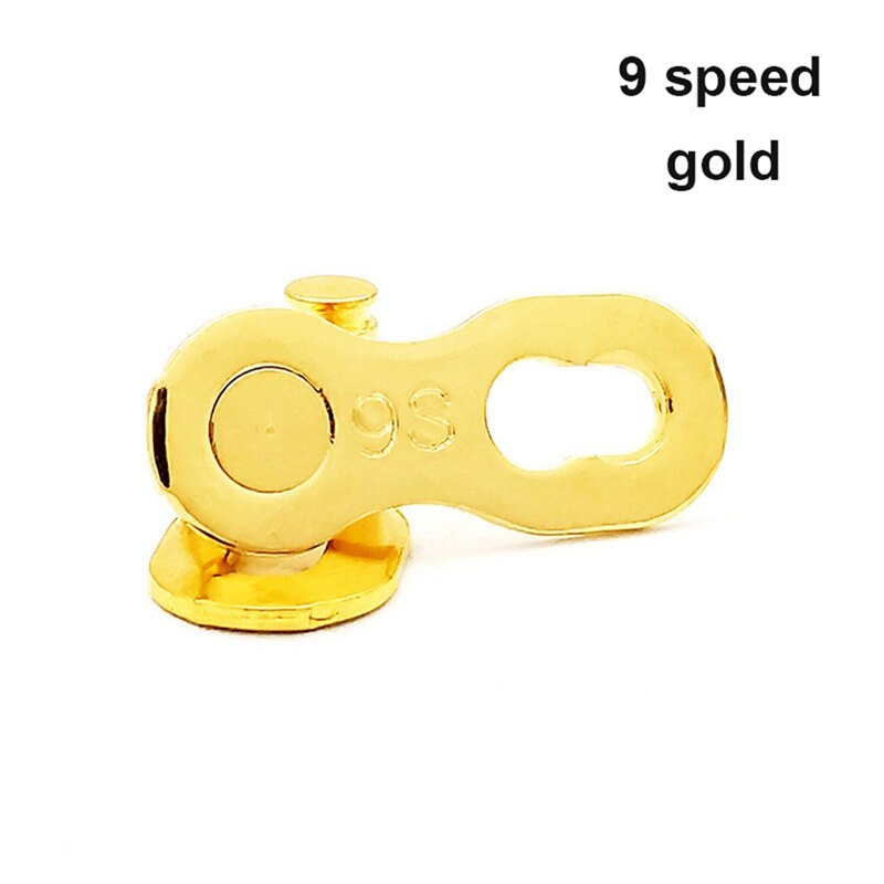 1Pair Bicycle Metal Magic Buckle Chain Connector Speed Chain Lock Buttons Joint Quick Master Link Bike Repair Parts Accessories: Gold 9 Speed