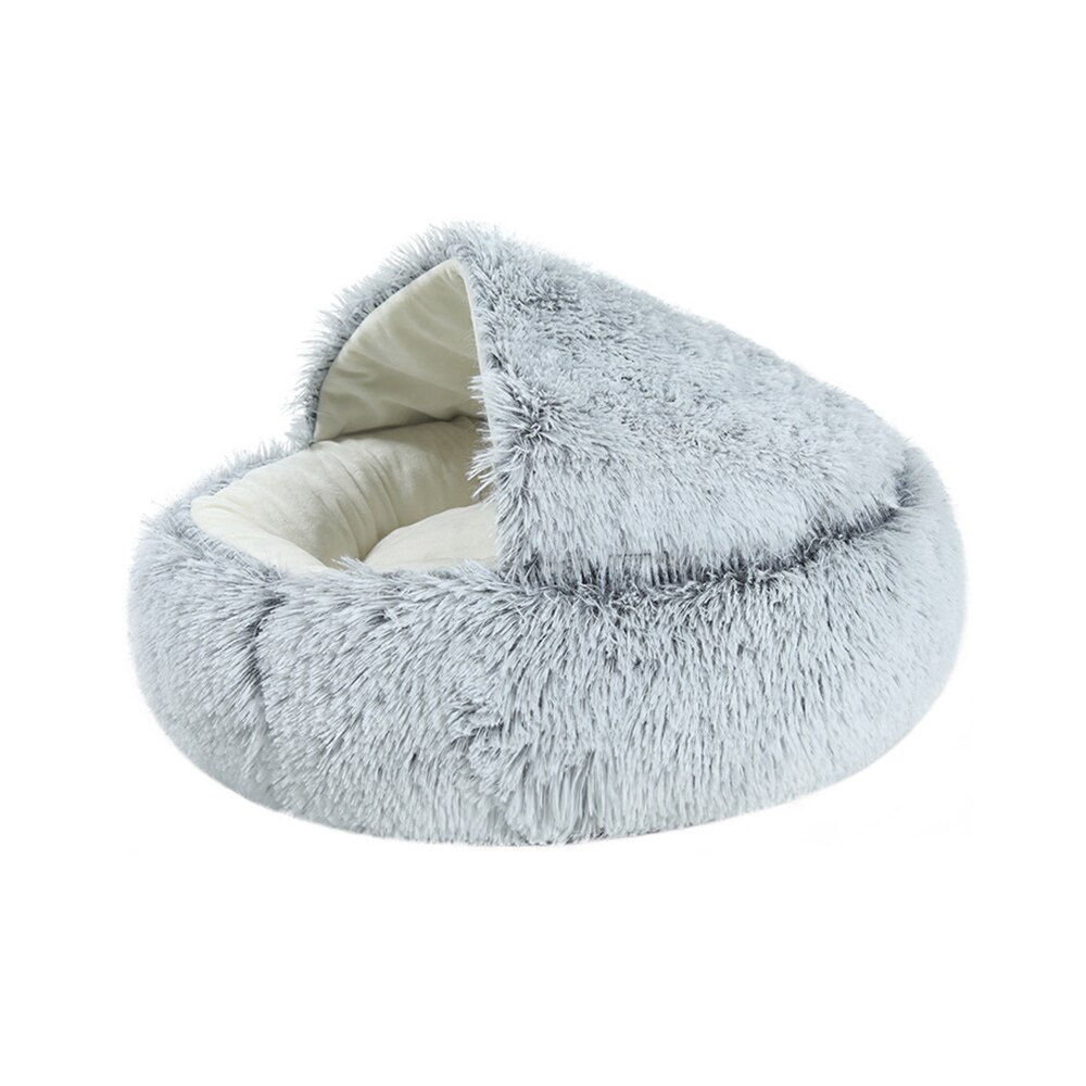 The Pet Cat Dog Bed Round Plush Cat Warmer Beds For Small Cats Soft Plush Beds For Cat Litter 2 In 1 Cat Beds: 3 / 40x40cm