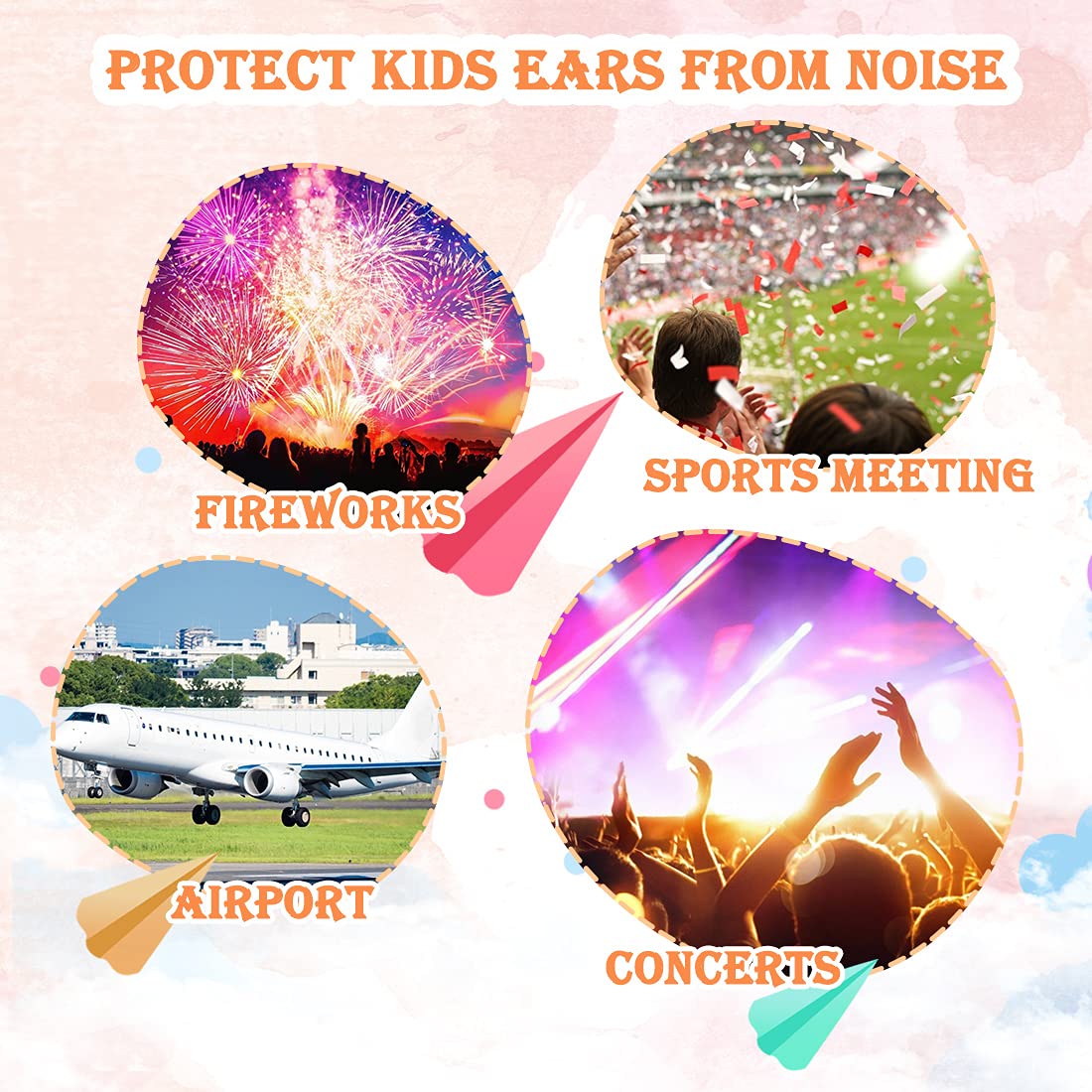 Kids Hearing Protection Safety Earmuffs Adjustable Noise reduction Graffiti Earmuffs Ear Defenders Fit for Toddlers Children