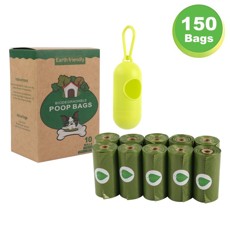 Bolsas de basura biodegradables para excrementos de perro, dispensador ecológico de bolsas de basura para mascotas, suministros para exteriores