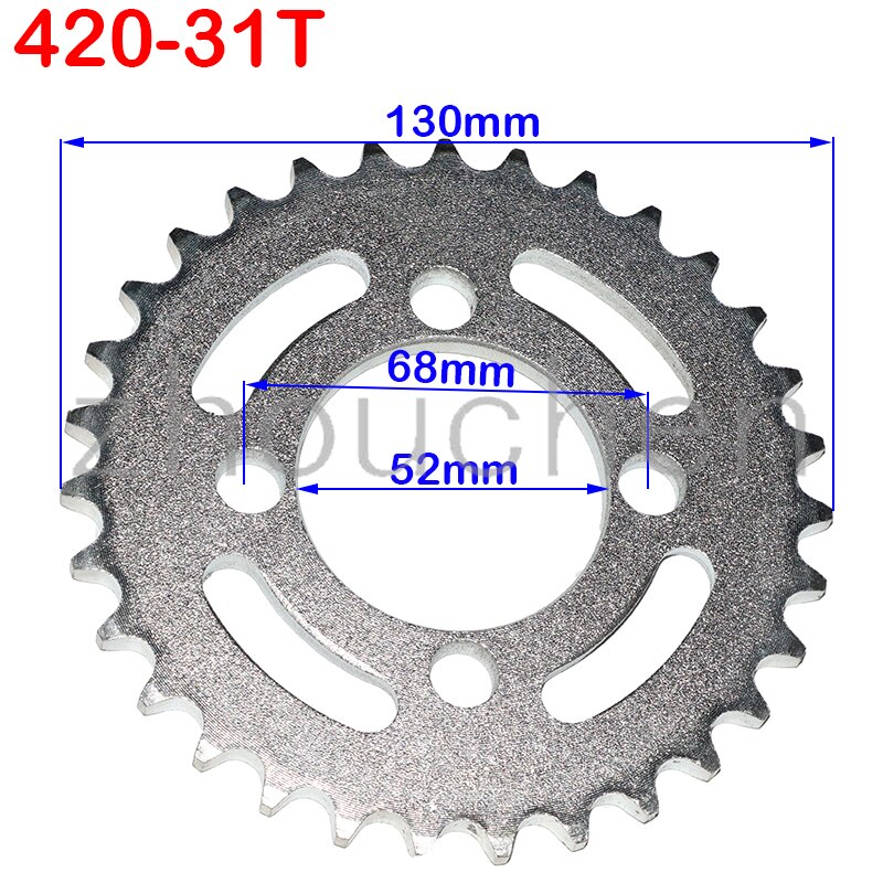 420/428 Chains 31T/37T/41T/48T 52mm rear Chain sprocket for Chinese ATV Quad Pit Dirt Bike Motorcycle Motor Moped